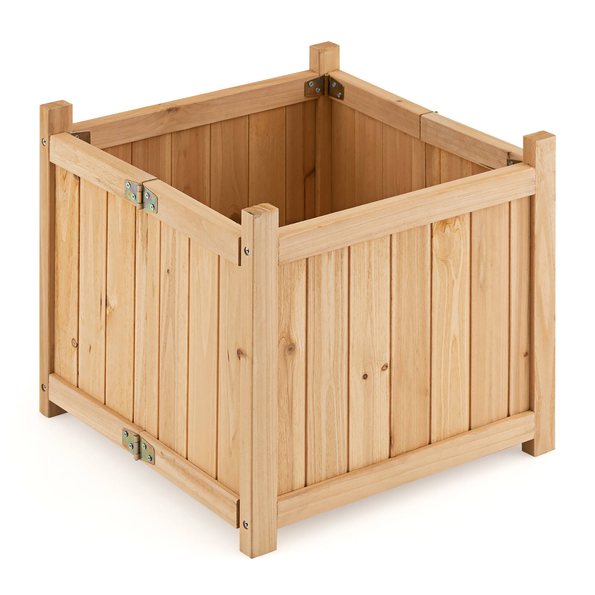 Alt View 1. Costway - 15" Wooden Planter Box Elevated Outdoor Folding Planter with Removable Bottom - Natural.