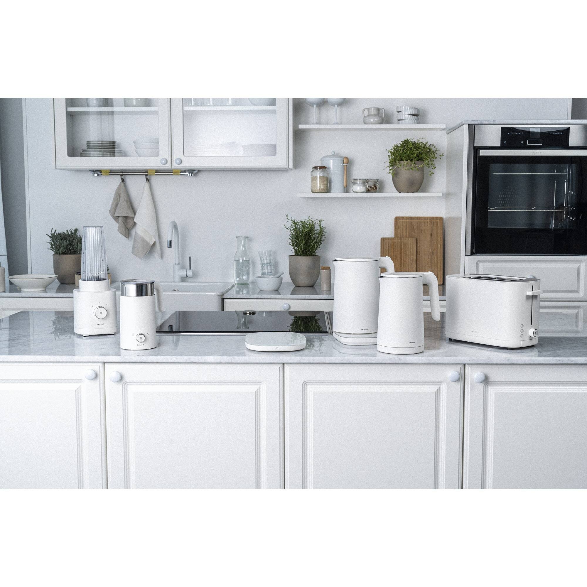 Alt View 4. ZWILLING - ZWILLING Enfinigy Cool Touch 1-Liter Electric Kettle, Cordless Tea Kettle & Hot Water - White - White.