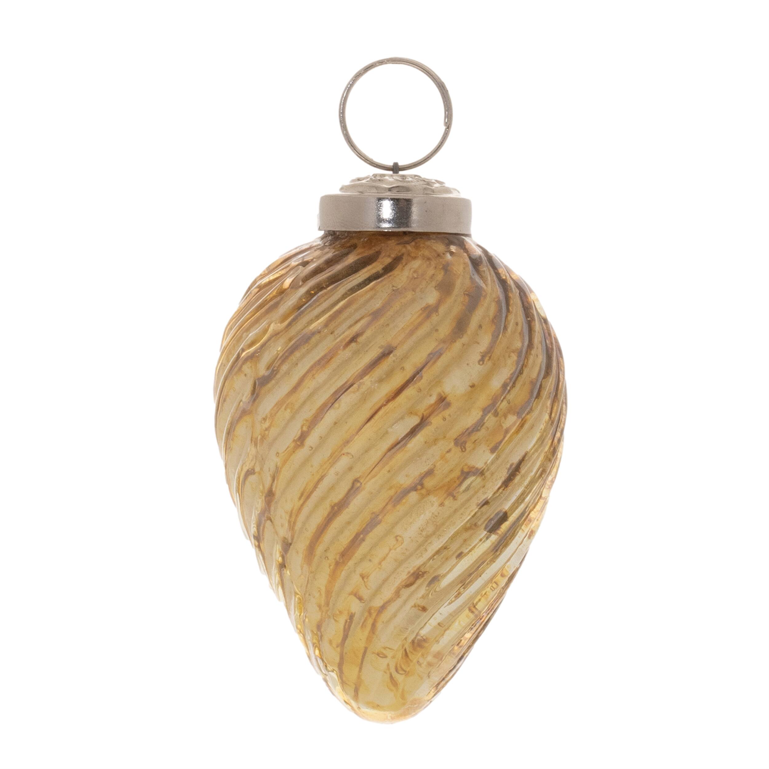 Angle. BreeBe - Gold Holiday Ornaments (Set of 8) - Gold, Silver, Cream.