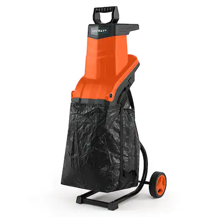 Front. Costway - Costway 15-Amp Electric Wood Chipper Shredder Mulcher, 1.8" Max Cutting Diameter - Orange+Black.
