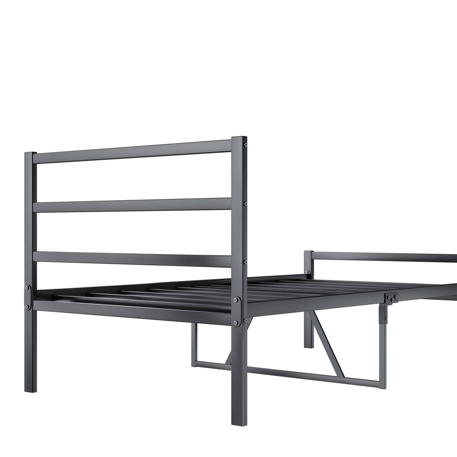 Alt View 7. Ecooso - Metal Platform Bed frame with Headboard, Sturdy Metal Frame, No Box Spring Needed(Twin) - Black.