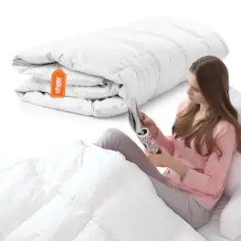 Cheer Collection - Queen Comforter - All Season Down Alternative Comforter - White