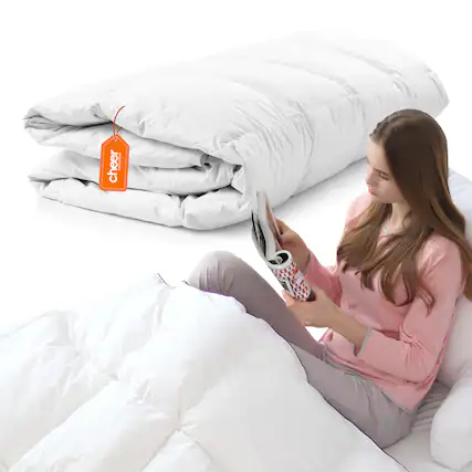 Front. Cheer Collection - Cheer Collection Queen Comforter - All Season Down Alternative Comforter - White.