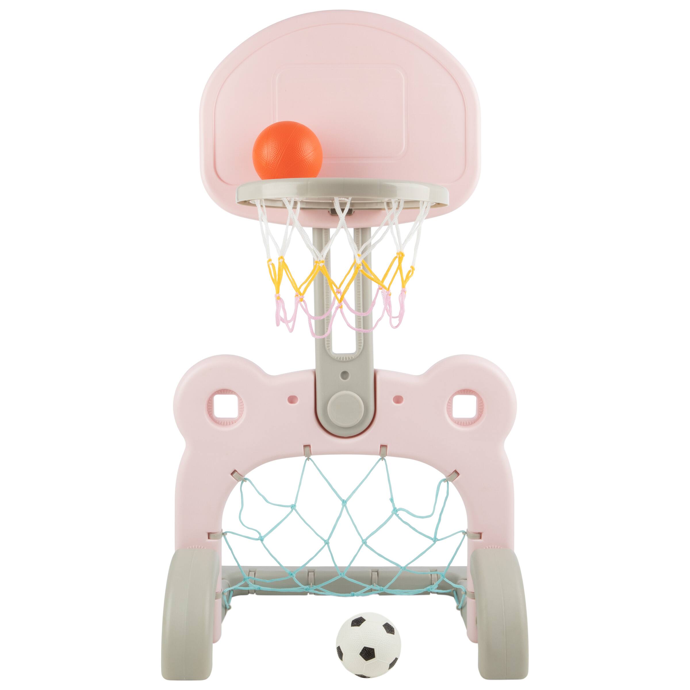 Alt View 5. Hey! Play! - Kid Basketball Hoop and Soccer Goal - Pink.