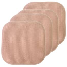 Sweet Home Collection - Honeycomb Memory Foam No Slip Back 16" x 16" Chair Pad Cushion, 4-Pack - Blush