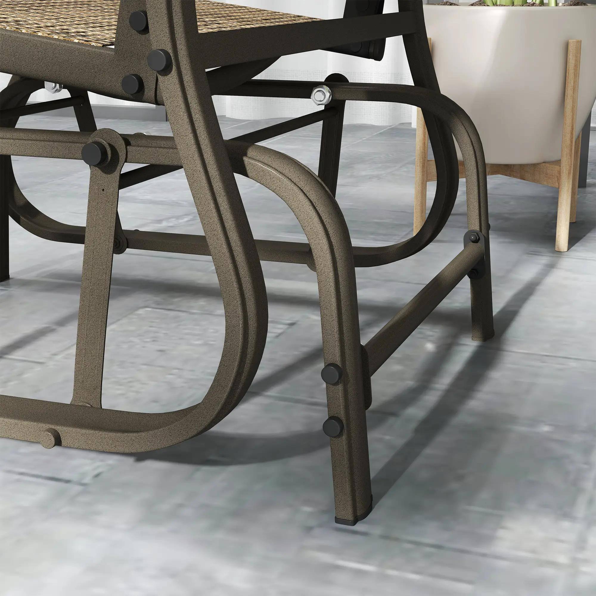 Back. Resenkos - Resenkos Mesh Swing Seat Glider, Steel Frame, Patio Chair, Garden Porch, Comfortable Relaxing ,Light Mixed Brown - Light Mixed Brown.