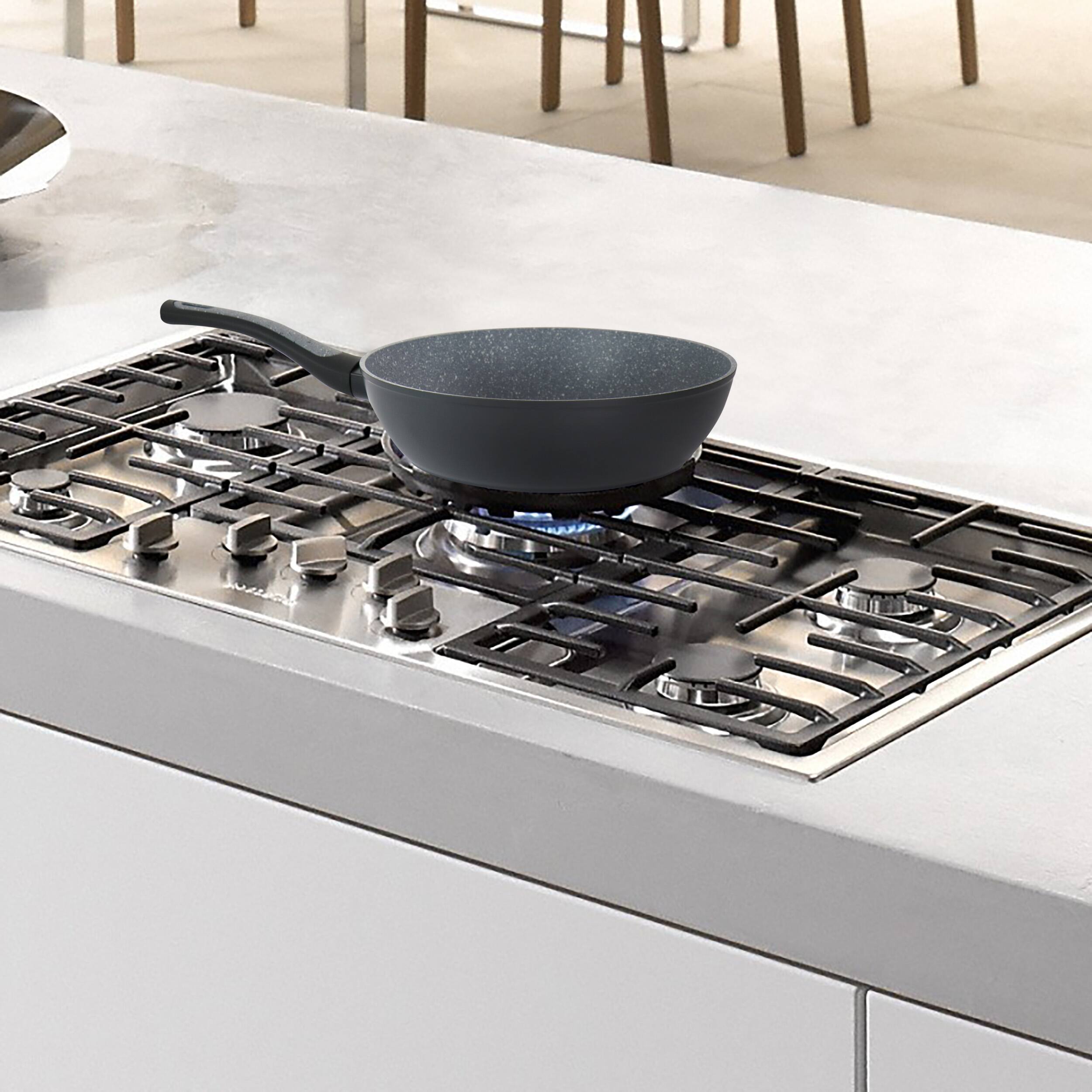 Alt View 8. Oster - Oster Ambrose 4.5 Quart Nonstick Aluminum Saute Pan with Lid in Matte Grey - Grey.