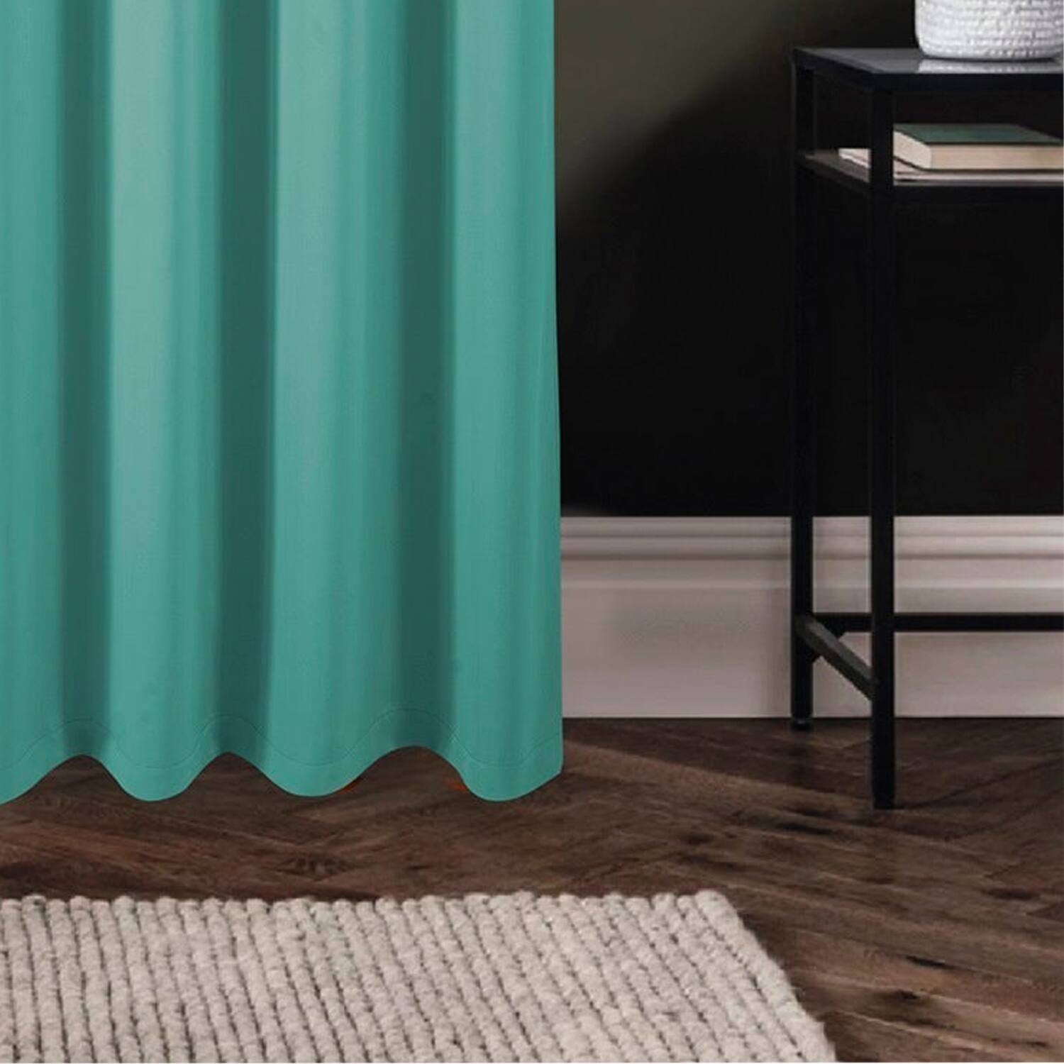 Alt View 2. RT Designers Collection - RT Designers Collection 100% Polyester 250 GSM Riley 100% Blackout Grommet Panel 54" x 105" Teal - Teal.