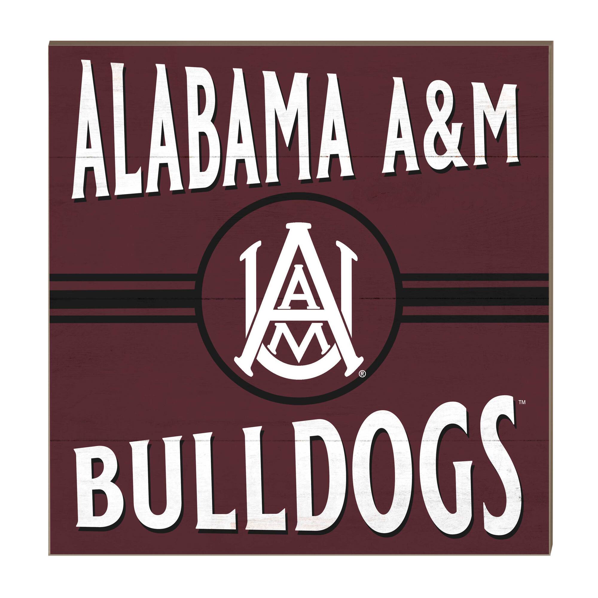 Alabama A&M Bulldogs 10'' x 10'' Retro Team Sign