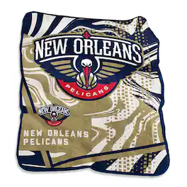 Logo Brands - New Orleans Pelicans 50" x 60" Swirl Raschel Throw Blanket - Multicolor