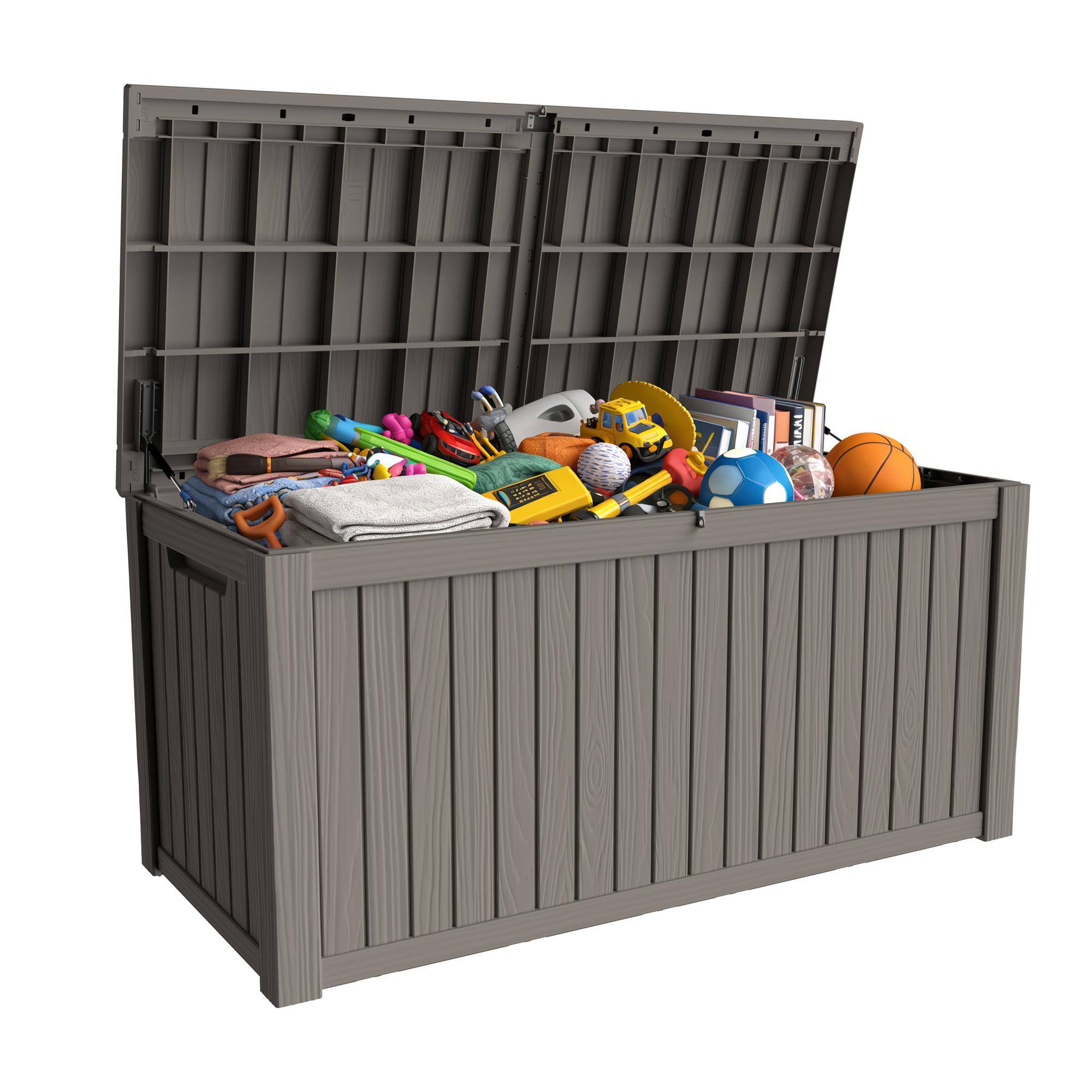 Front. Yardgrace - 220 Gallon Outdoor Storage Box Waterproof Lockable Resin Deck Box , Patio Storage Bin for Accessories.