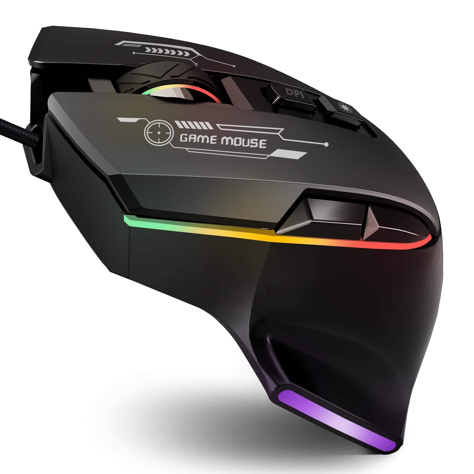 Earthley Blooms - Gaming Mouse Wired With Rgb Backlit Adjustable Pc Mice 7 Rogrammable Macro Buttonsg Gamer For Desktop - Wireless - Black