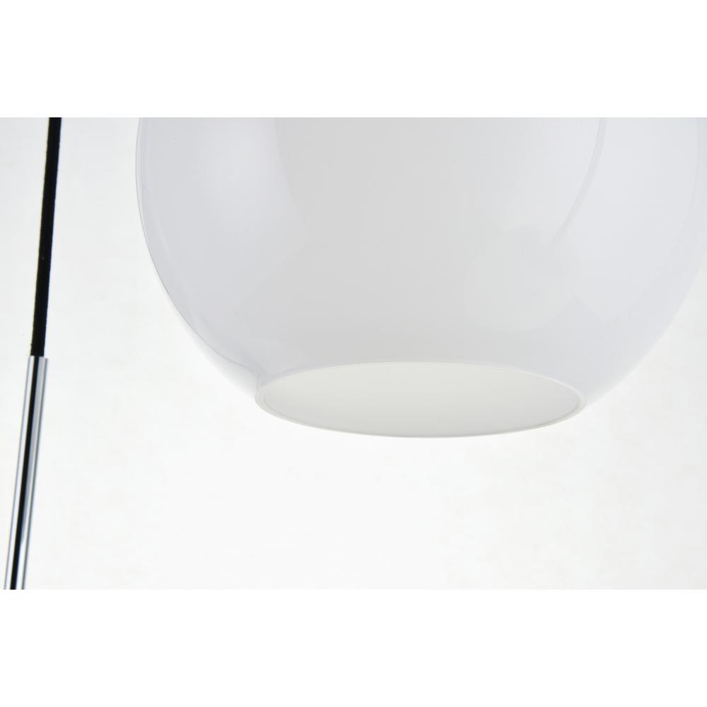 Left. Living District - Baxter 3 Lights Chrome Pendant With Frosted White Glass - Chrome And Frosted White.