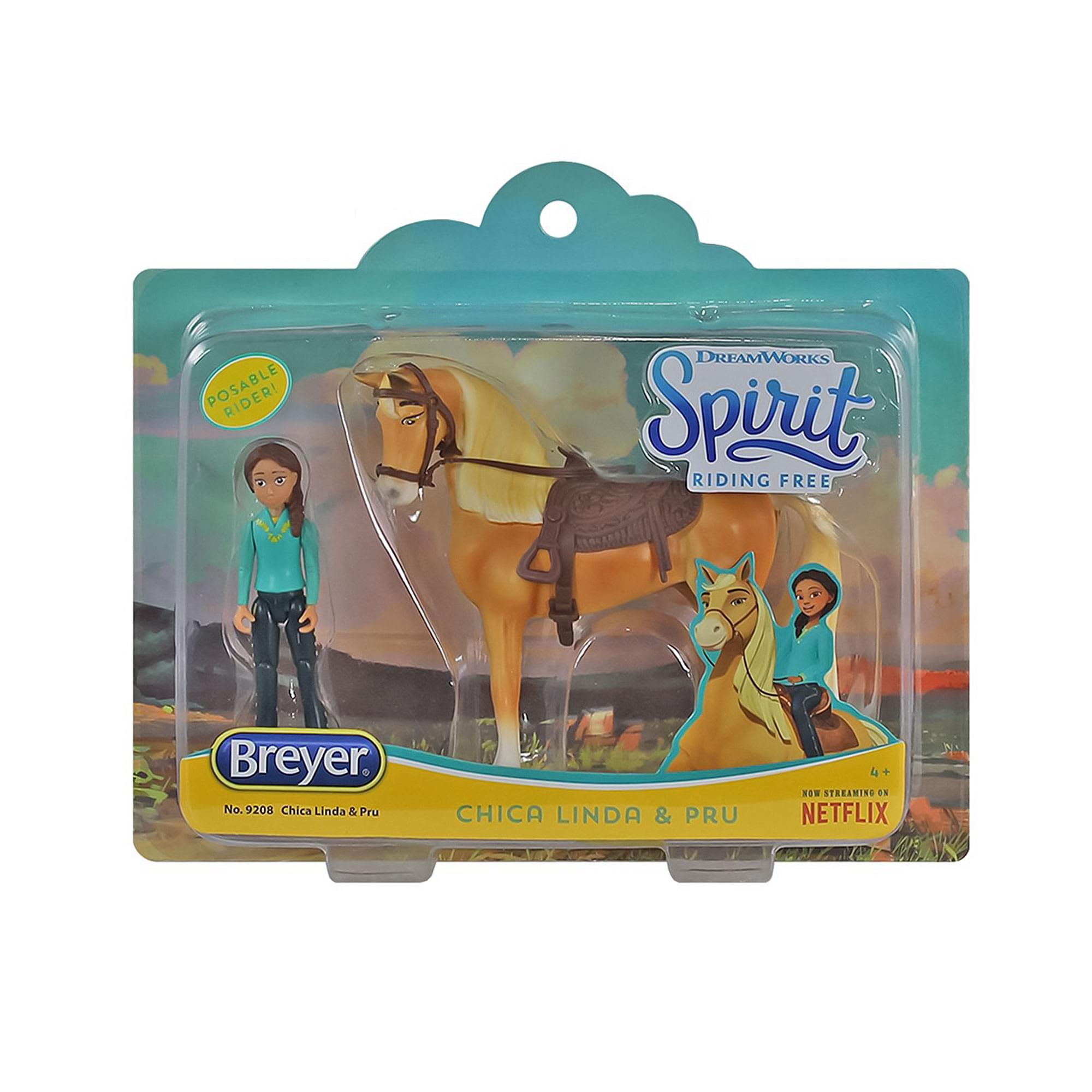 RIDER! DREAMWORKS Spirit RIDING FREE Breyer O No. 920 Chica Linda & Pru CHICA LINDA & PRU 4a. BW STREAMING DE NETFLIX