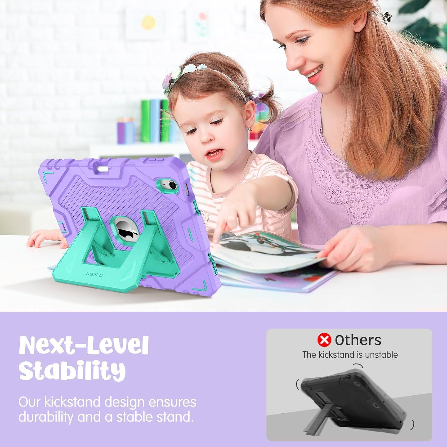Next-Level Stability  
Our kickstand design ensures durability and a stable stand.  
Others  
The kickstand is unstable