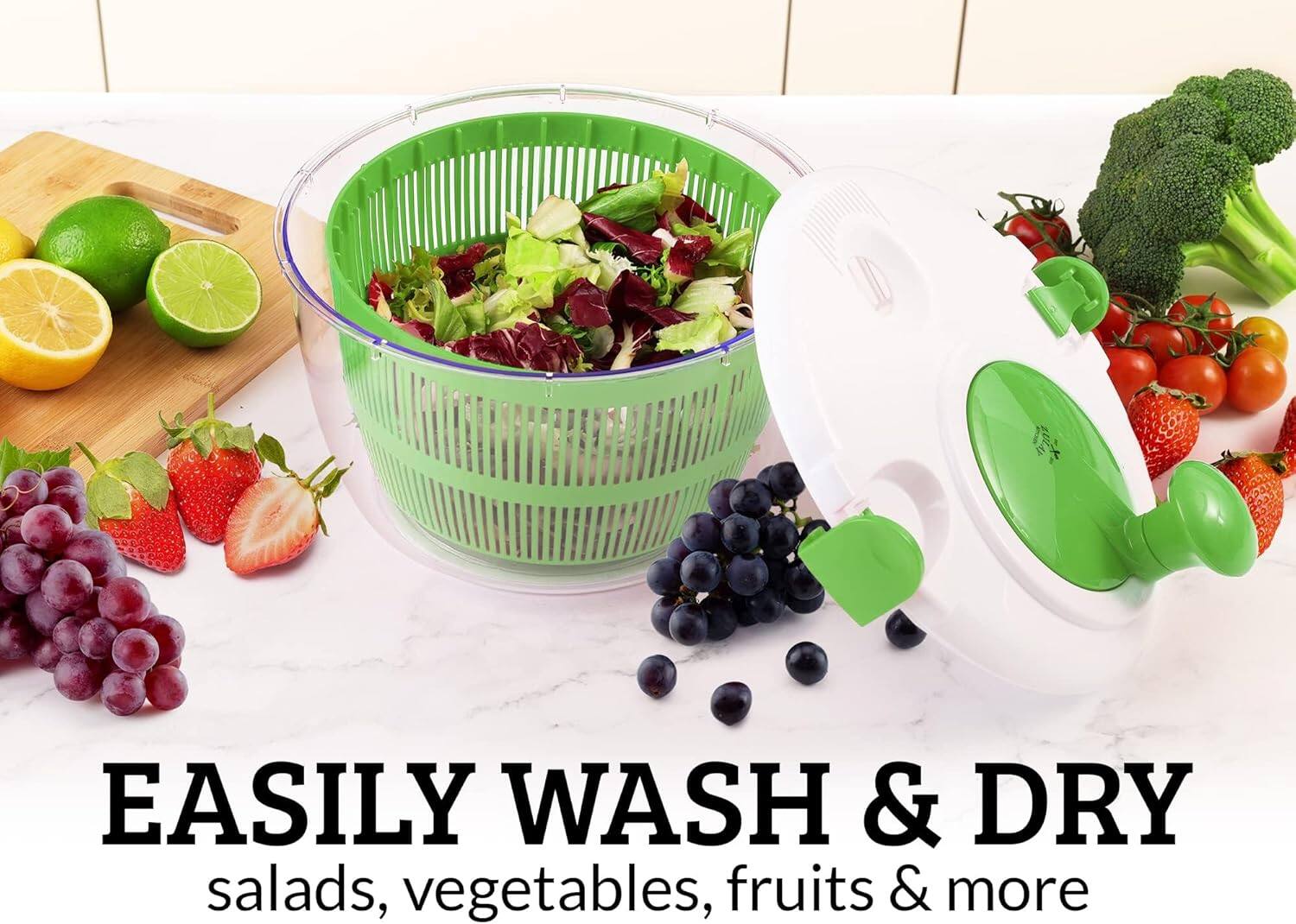EASILY WASH & DRY salads, vegetables, fruits & more