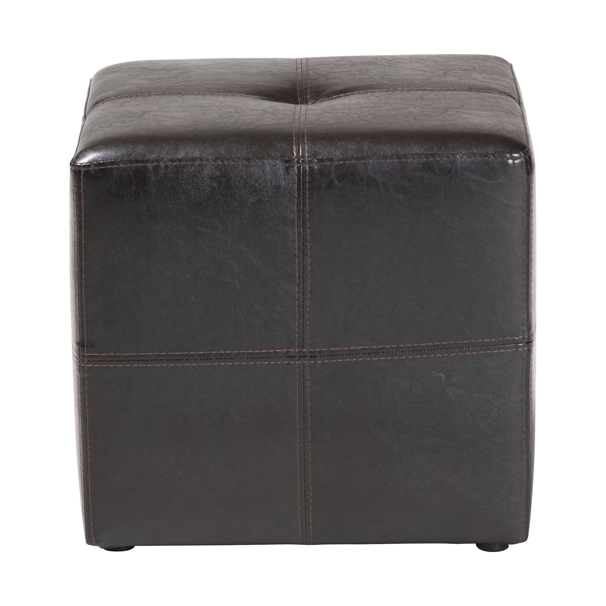 Angle. Baxton Studio - Nox Ottoman - Dark Brown.