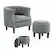 Front. Costway - Modern Accent Chair with Ottoman and Footrest - Grey.