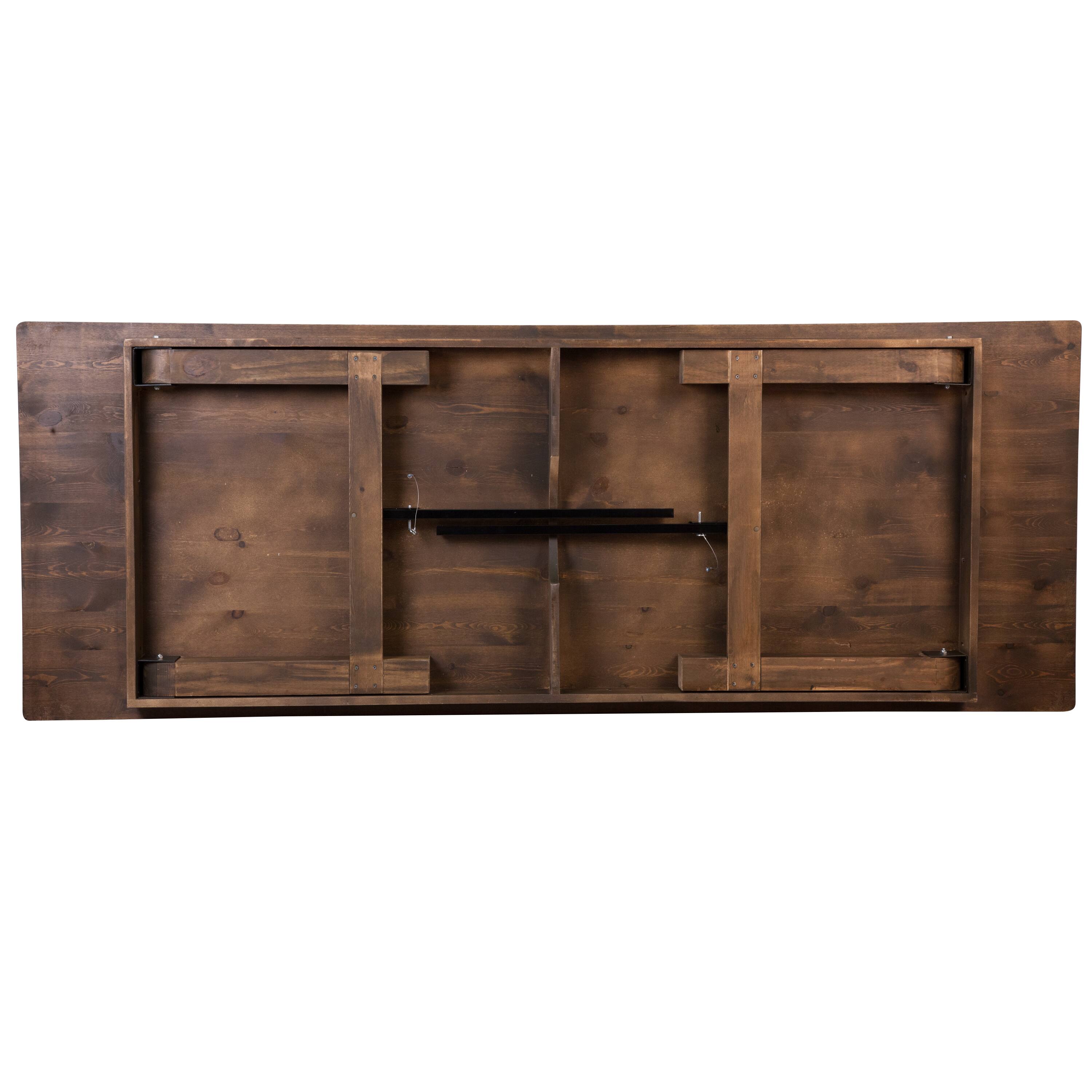 Alt View 15. Alamont Home - Hercules 9' x 40" Rectangular Antique Rustic Solid Pine Folding Farm Table - Antique Rustic.