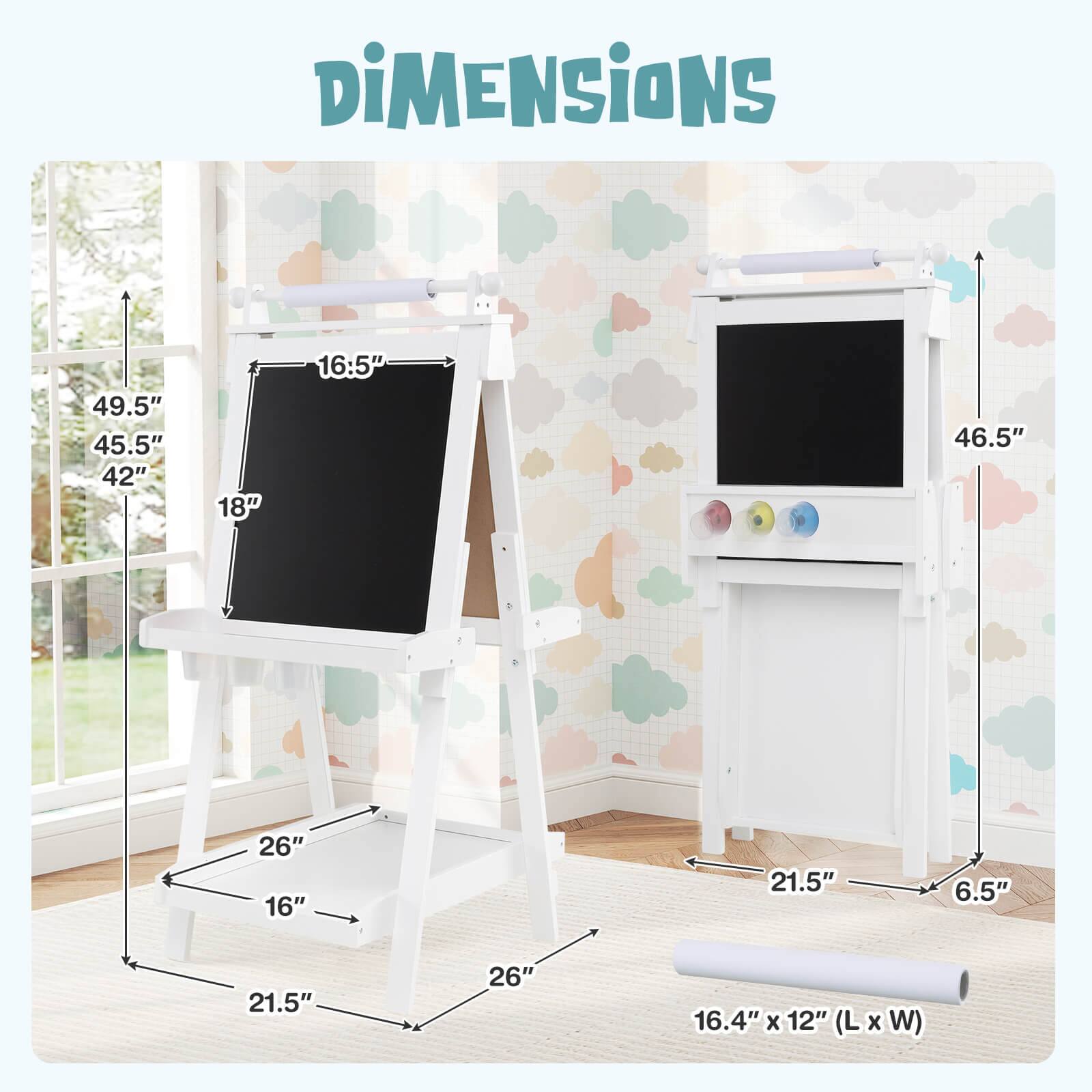 Dimensions:

- 49.5" (Height)
- 45.5" (Height)
- 42" (Height)
- 18" (Width)
- 16.5" (Width)
- 46.5" (Height)
- 26" (Width)
- 16" (Width)
- 21.5" (Width)
- 6.5" (Width)
- 21.5" (Width)
- 26" (Width)
- 16.4" x 12" (L x W)