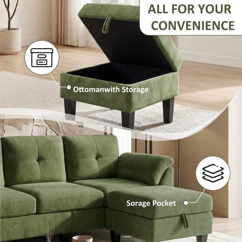 ALL FOR YOUR CONVENIENCE

- Ottoman with Storage
- Storage Pocket