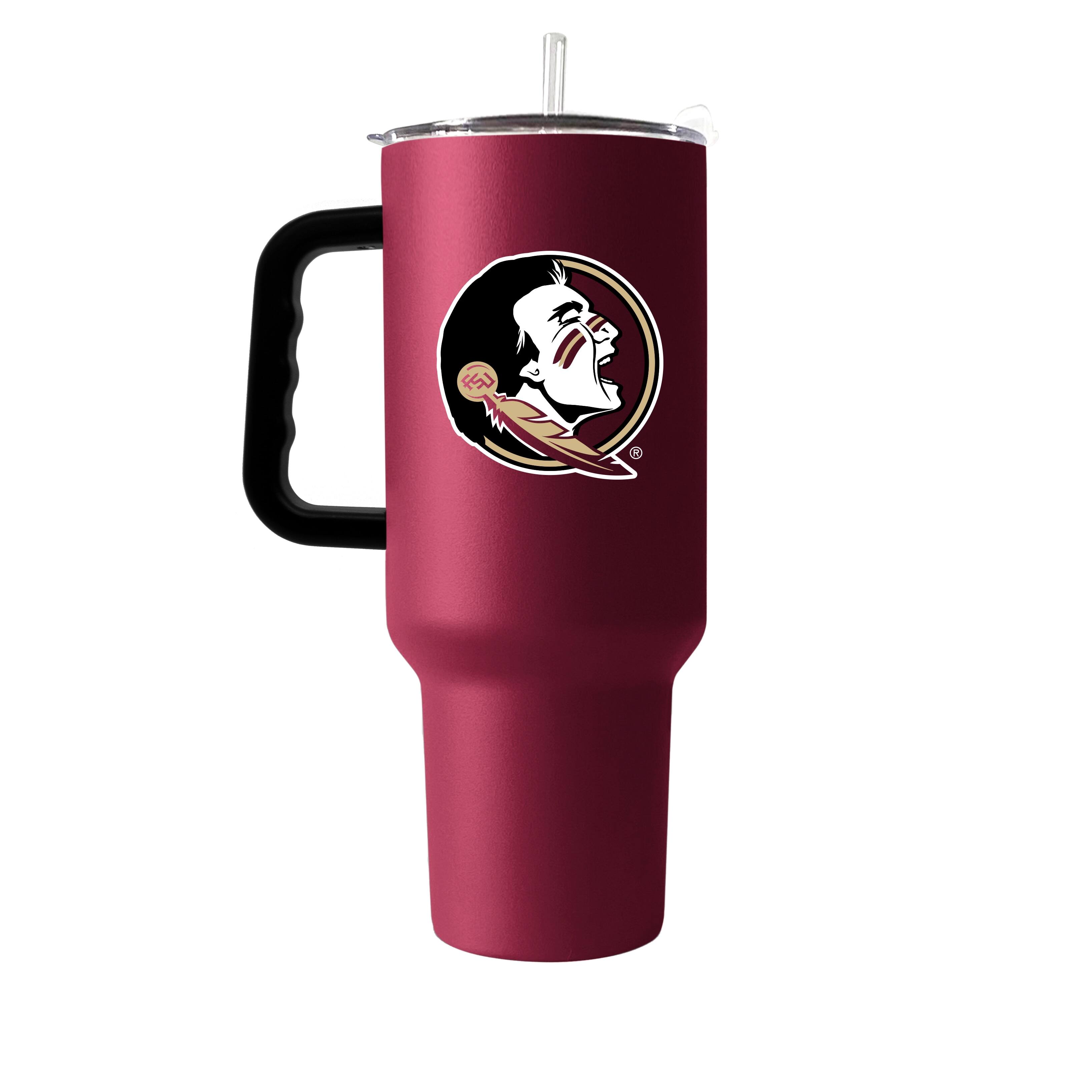 Front. Logo Brands - Florida State Seminoles 40oz. Travel Tumbler with Handle - Multicolor.
