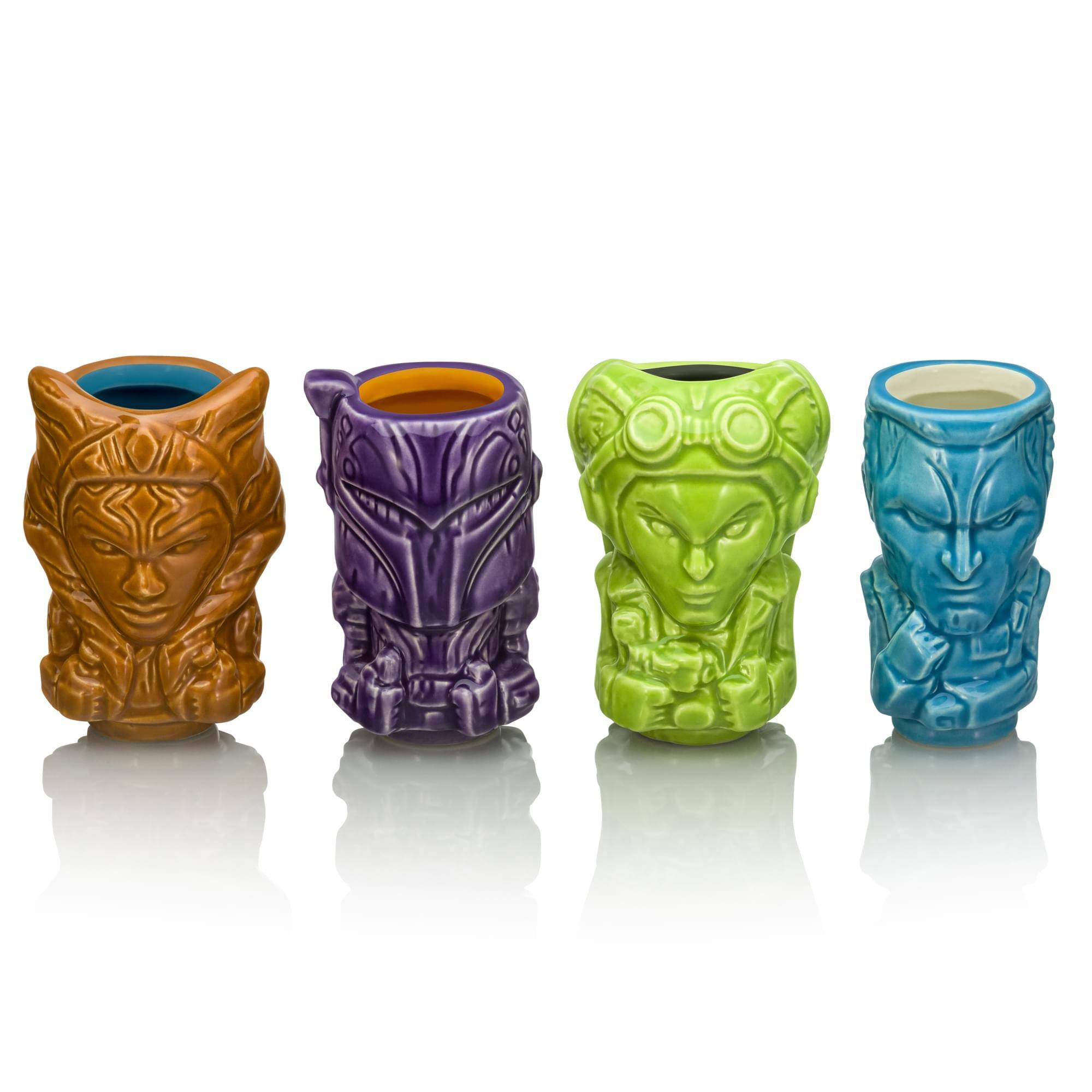Front. Star Wars - Geeki Tikis Star Wars Ahsoka Ceramic Mini Muglet 4-Pack | Each Holds 3 Ounces - Multicolored.