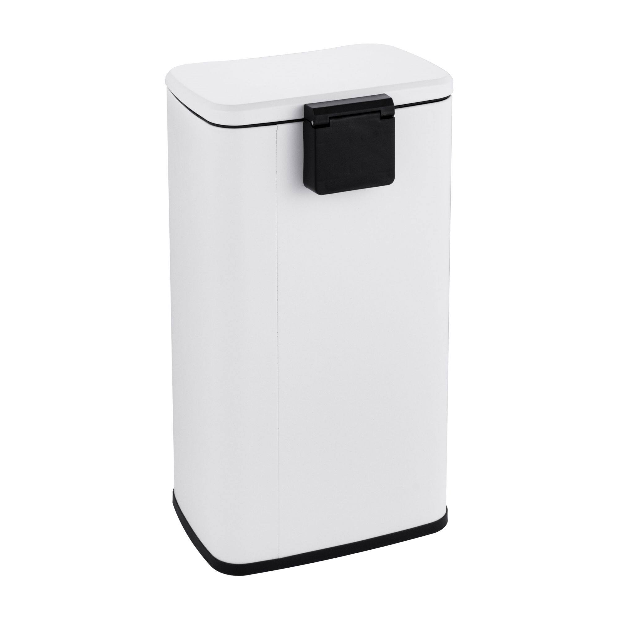 Alt View 6. Innovaze - 8 Gal./30 Liter Rectangular Matt White step-on Trash Can for kitchen - Matt White.