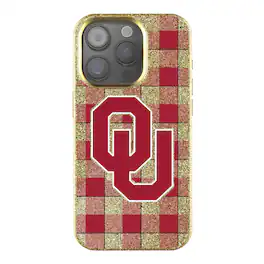 Keyscaper - NCAA - Oklahoma Sooners Plaid Bling iPhone Case - 14 - Gold