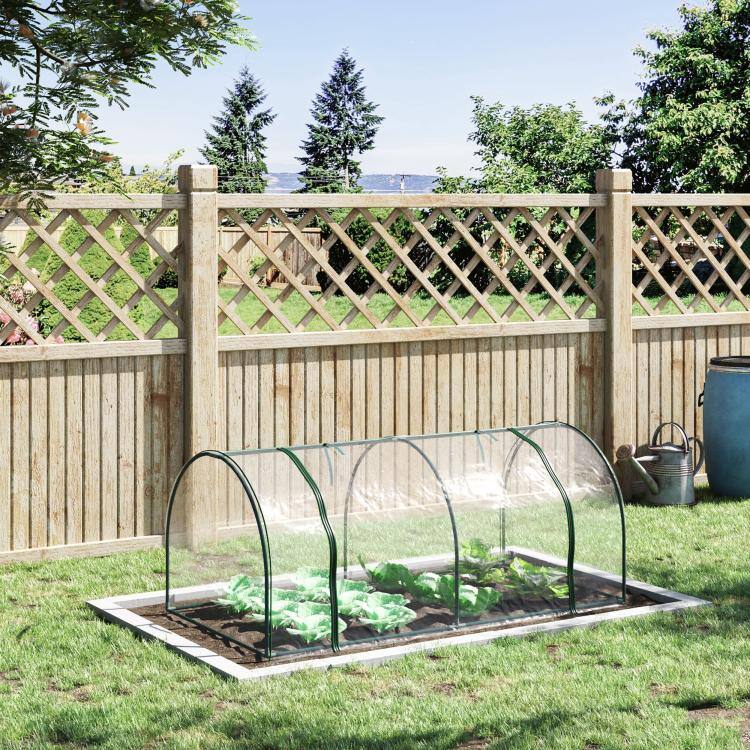 Alt View 2. PULUZ - 7' L x 3' W x 2.5' H Portable Tunnel Greenhouse for Outdoor Garden Hot House with 4 Zippered Doors, PVC Cover.