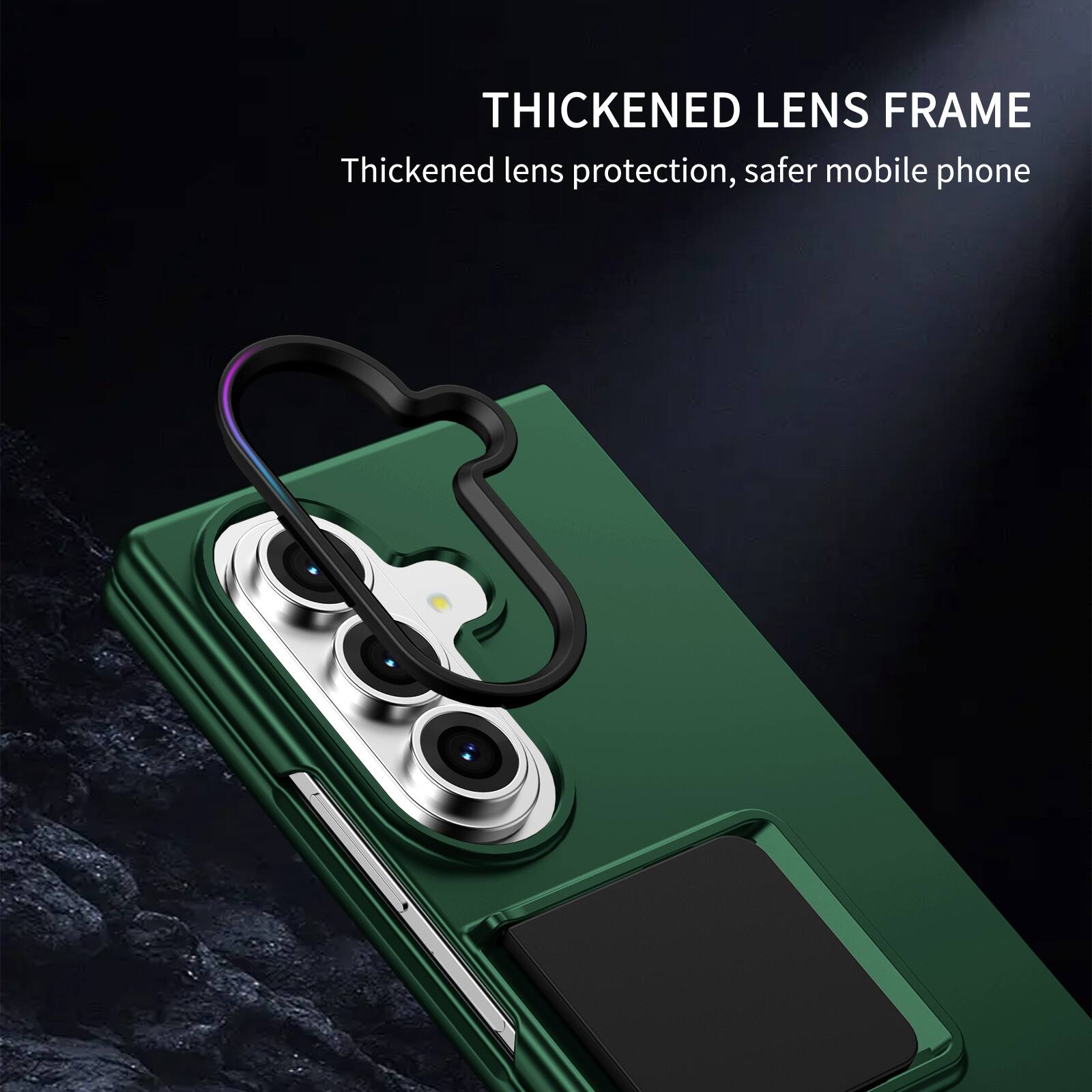 THICKENED LENS FRAME  
Thickened lens protection, safer mobile phone