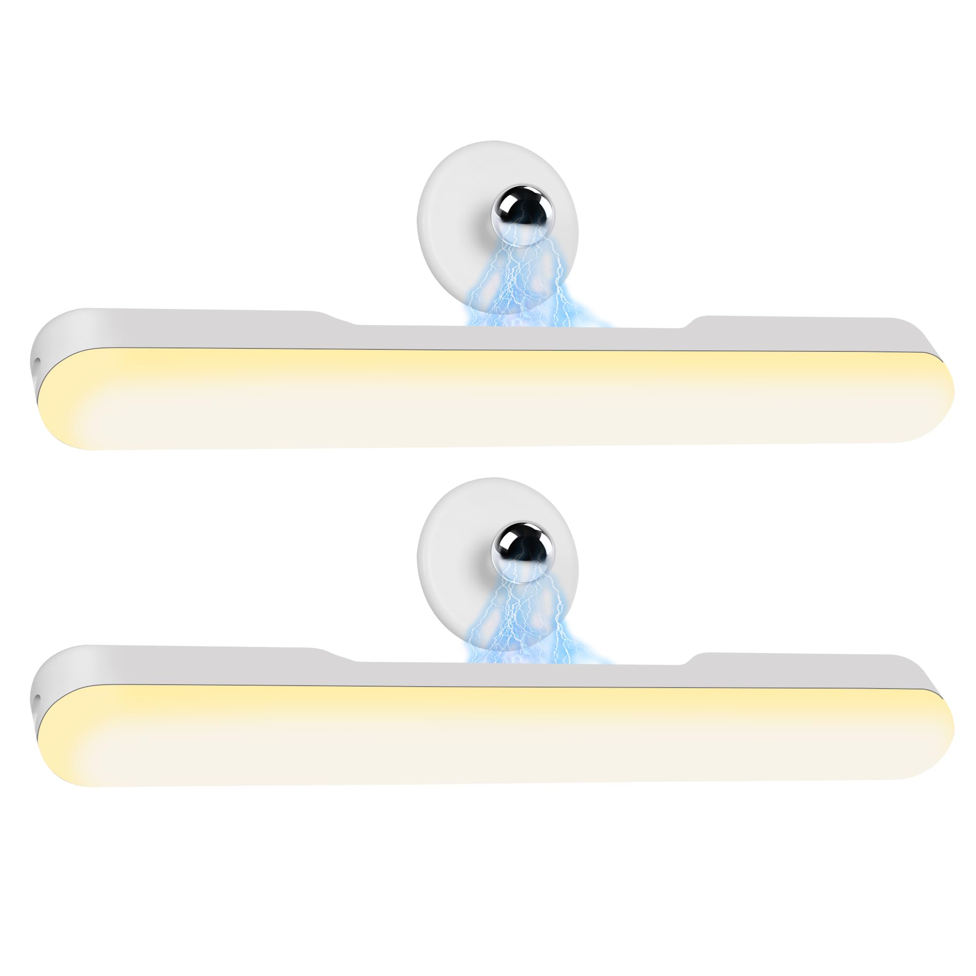 Alt View 5. Earthley Blooms - Set Of 2 Wireless Vanity Makeup Lights For Mirror Rechargeable Led Stick On Light Bar Bathroom With Temp ... - Default.