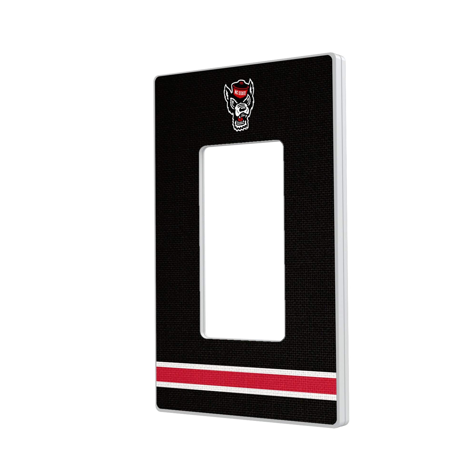 Keyscaper - NC State Wolfpack Stripe Design Single Rocker Lightswitch Plate - Multicolor