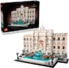 The image features a Lego model of the Trevi Fountain, a famous Italian landmark. The model is displayed in a box, and it is made up of 1880 pieces. The fountain is surrounded by a beautiful garden, complete with a waterfall and statues. This impressive architectural model is suitable for builders aged 18 and up, and it showcases the intricate details and craftsmanship of the original fountain.