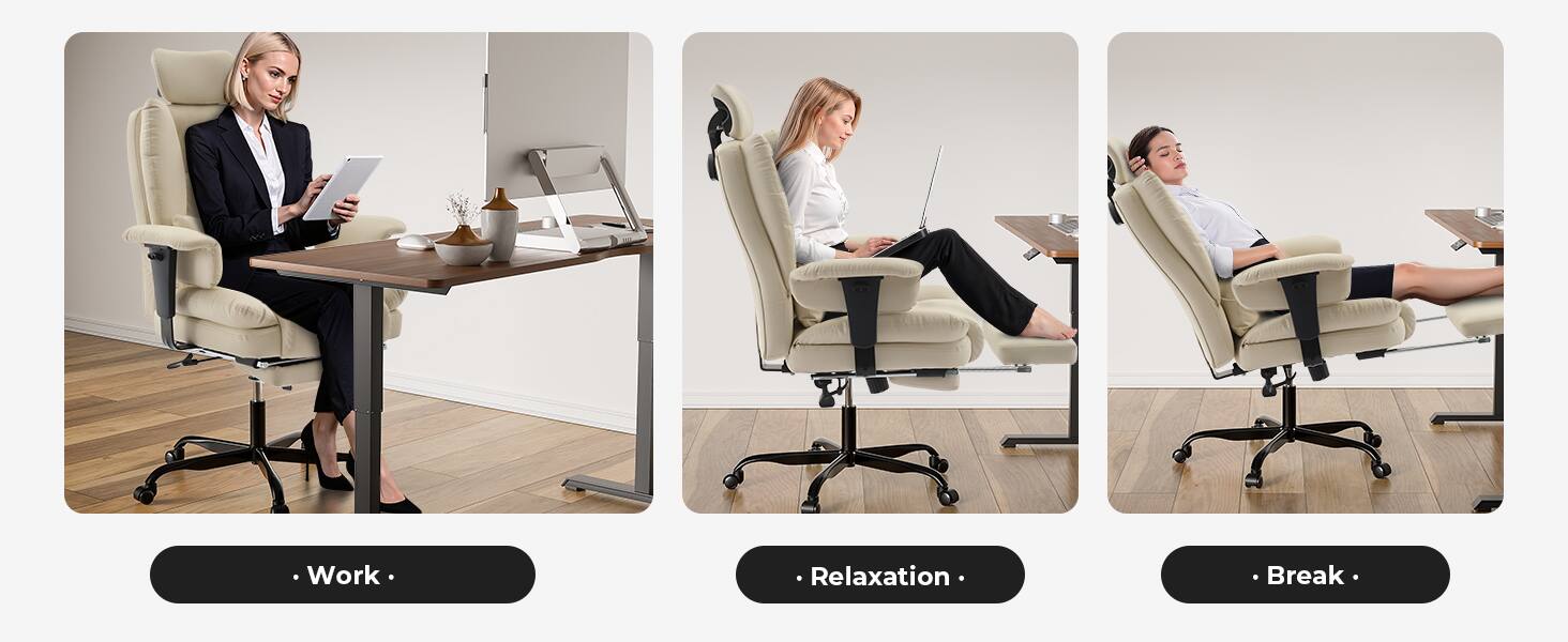 GOODSILO - Ergonomic Office Chair with Lumbar Support, High Backrest, and Liftable Headrest - 200 kg Capacity - Thumbnail 4