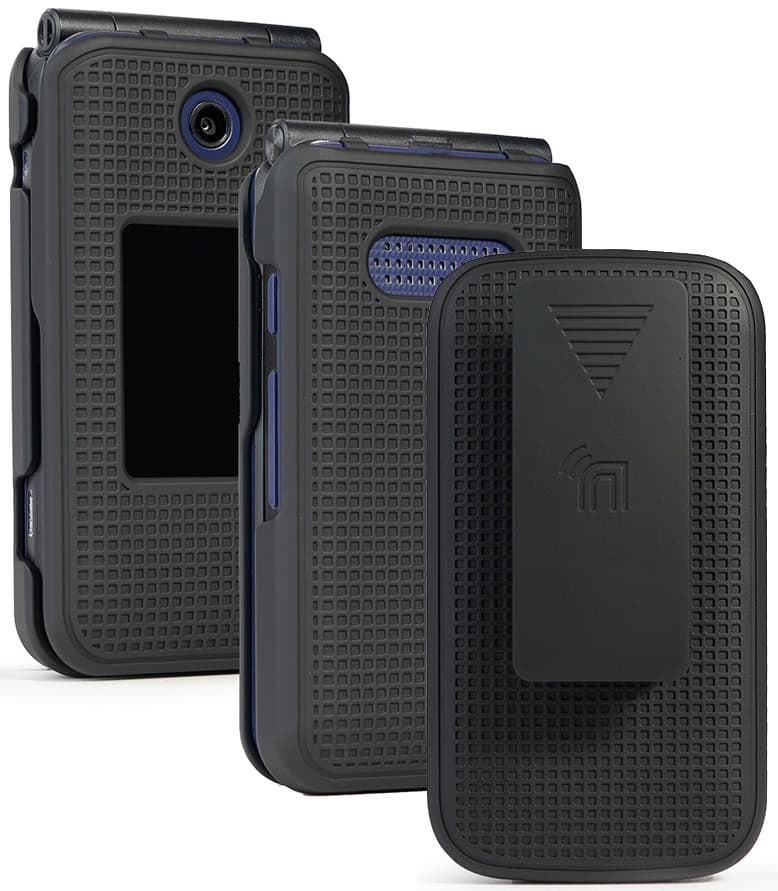 Nakedcellphone - Case and Belt Clip Holster for Cingular Flip IV, Cricket Debut - Black
