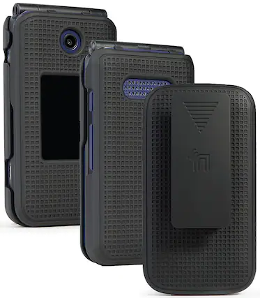 Front. Nakedcellphone - Case and Belt Clip Holster for Cingular Flip IV, Cricket Debut - Black.