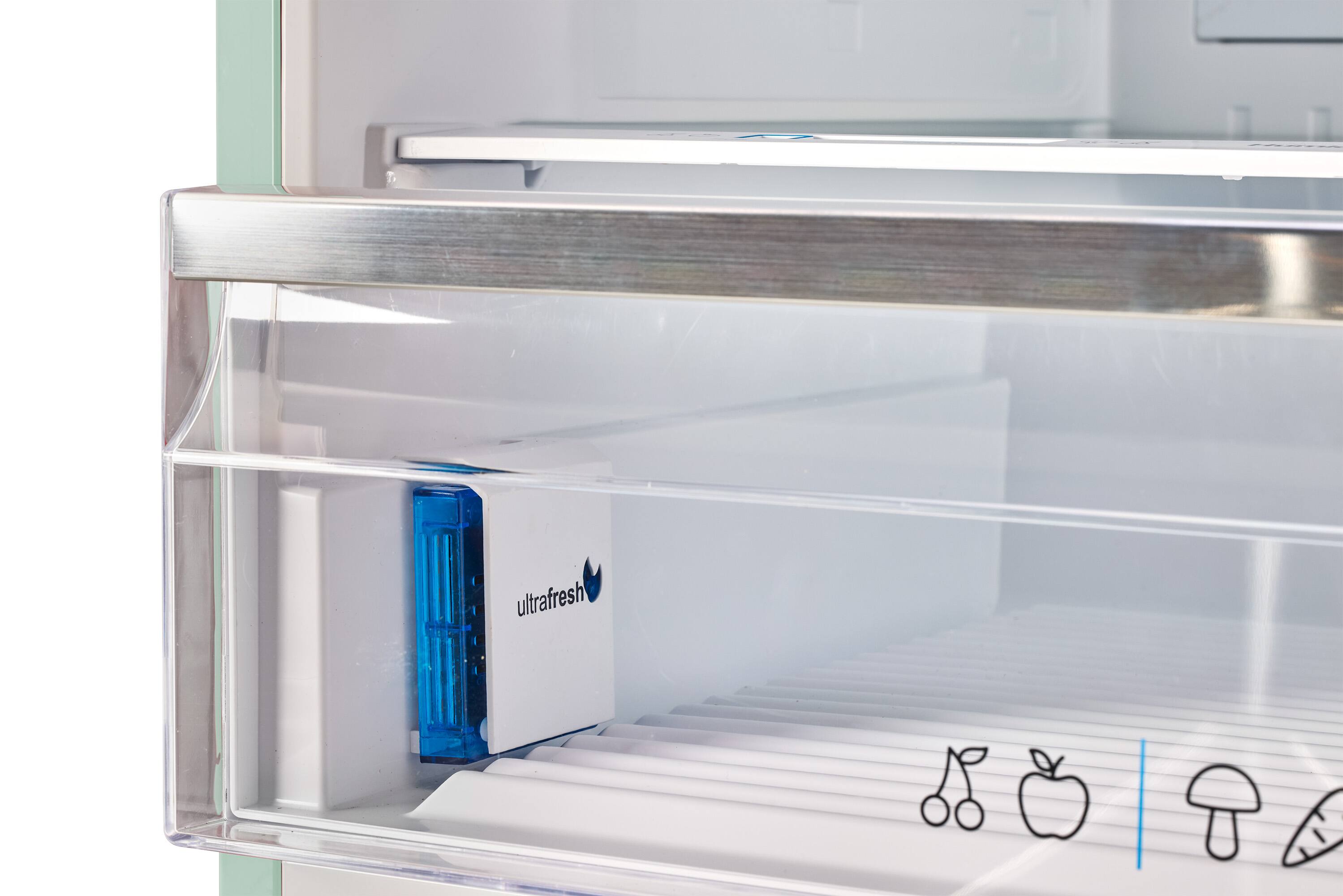 Alt View 4. Unique Appliances - Classic Retro 16.7 cu.ft Bottom Freezer Counter Depth Refrigerator - Summer Mint Green.