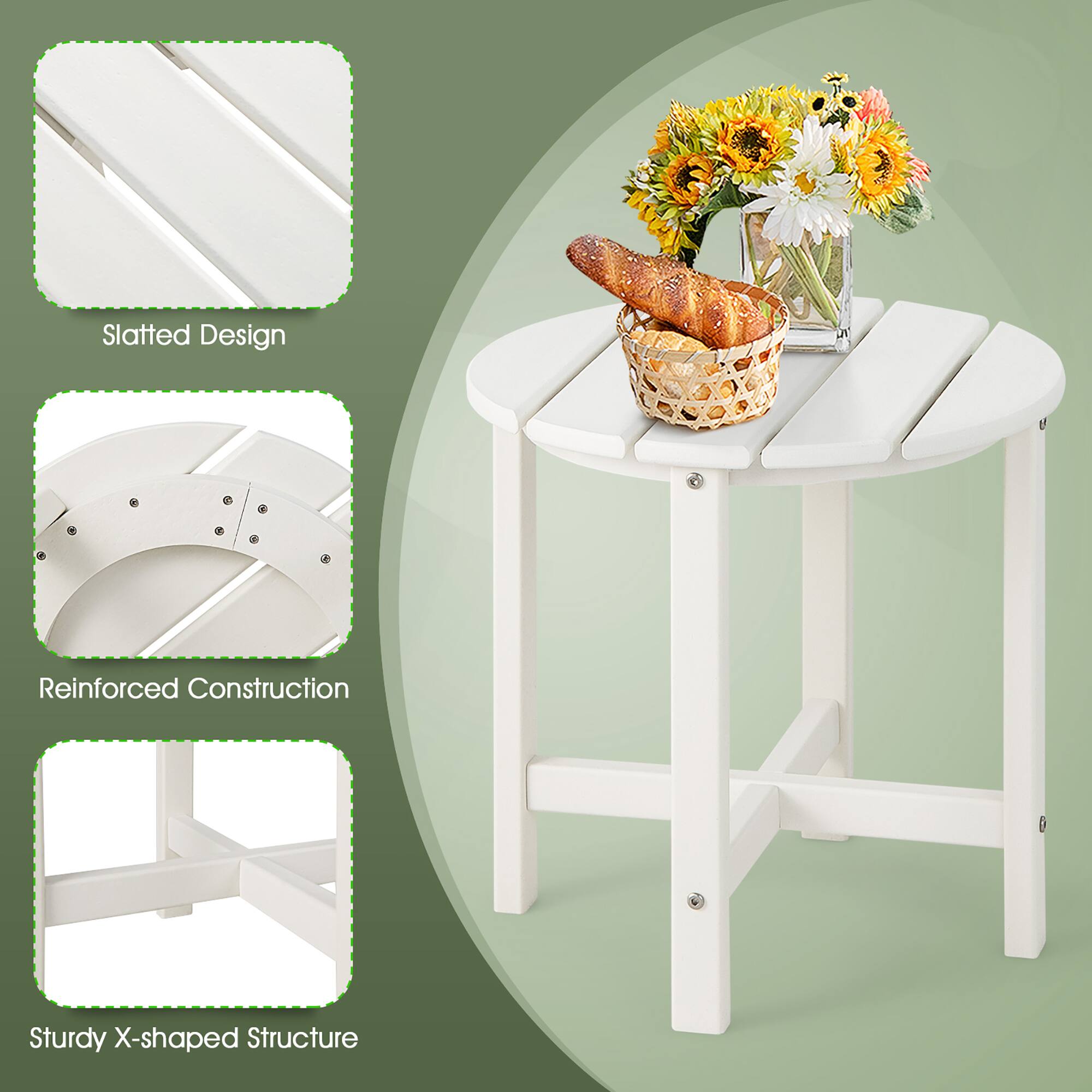 Slatted Design, Reinforced Construction, Sturdy X-shaped Structure