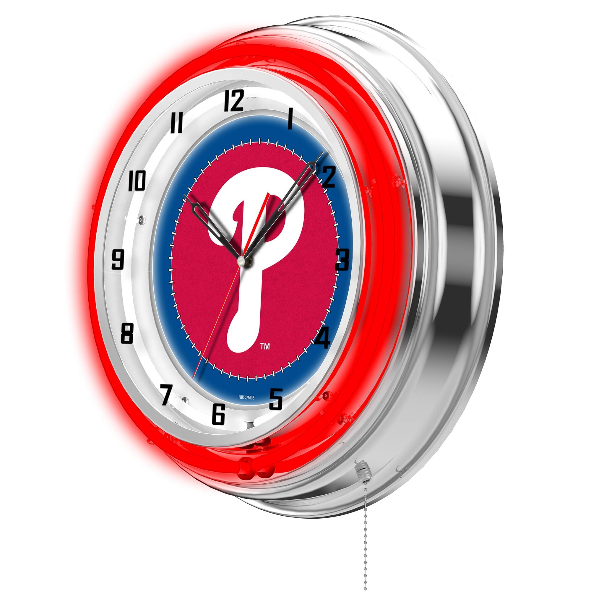 Alt View 1. Holland Bar Stool Co. - 19" Double Neon Wall Clock - Multicolor.