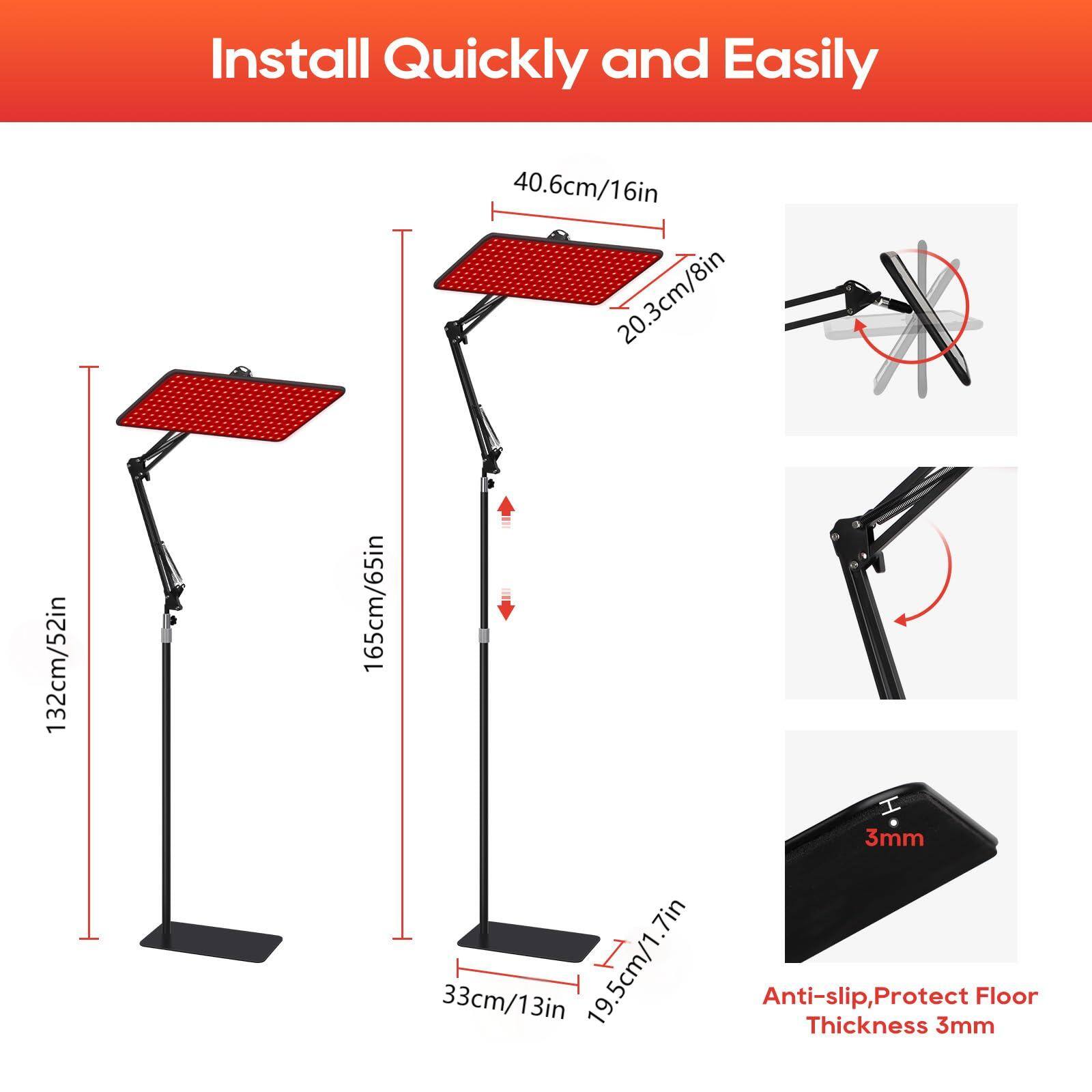 Install Quickly and Easily

- 40.6cm/16in
- 20.3cm/8in
- 132cm/52in
- 165cm/65in
- 33cm/13in
- 19.5cm/1.7in
- Anti-slip, Protect Floor
- Thickness 3mm