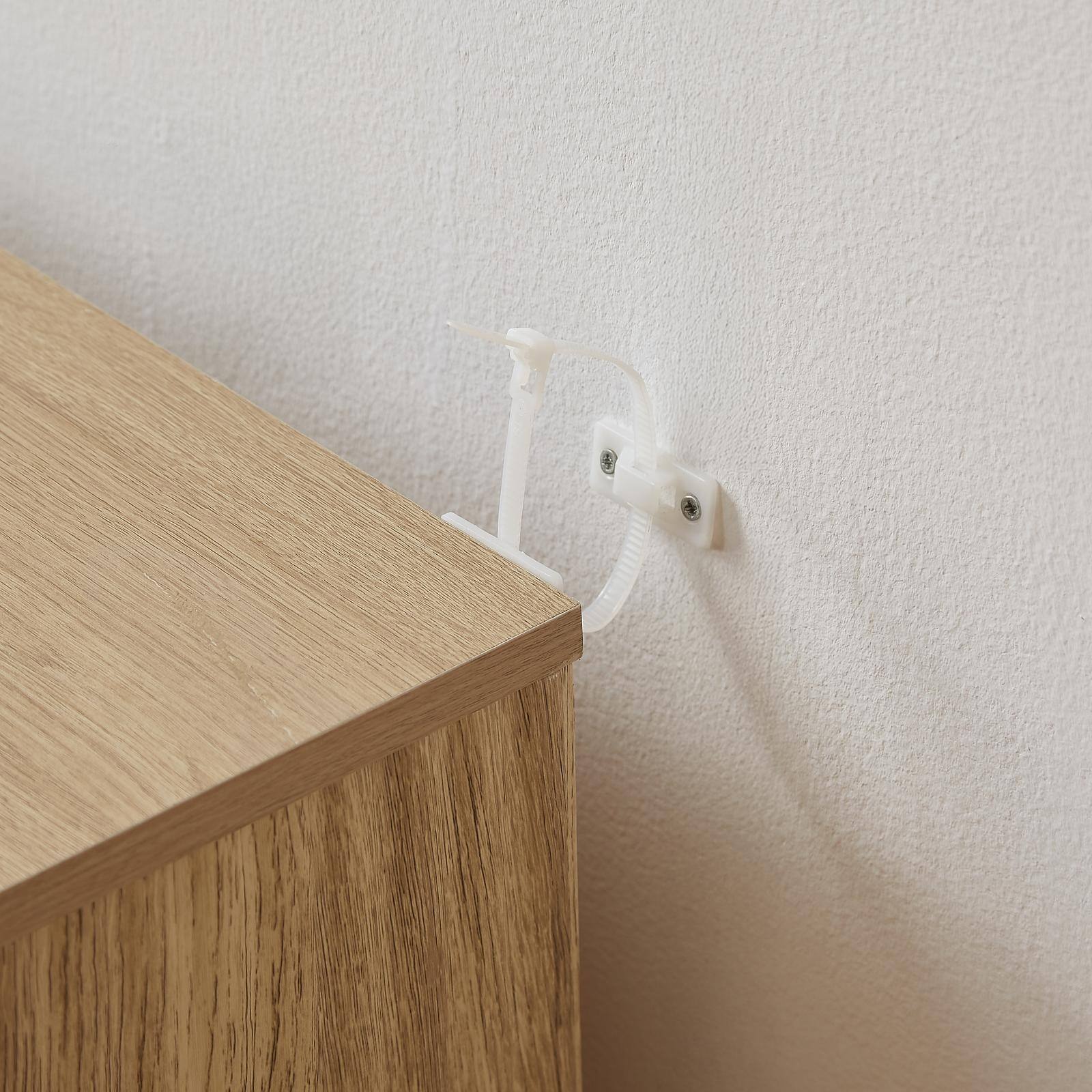 Alt View 2. Spaco - Spaco 2PCS 27.6" Oak Curved Wave 3-Drawer Dresser, Modern Nightstand Organizer for Bedroom Focused - Oak.