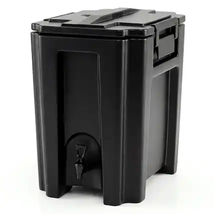 Front. Costway - Costway 13.2 Gal Insulated Beverage Dispenser with Handles & Two-Stage Faucet for Catering - Black.