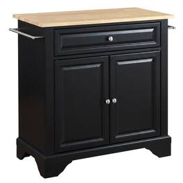 Crosley Furniture - Lafayette Wood Top Portable Kitchen Island/Cart - Black