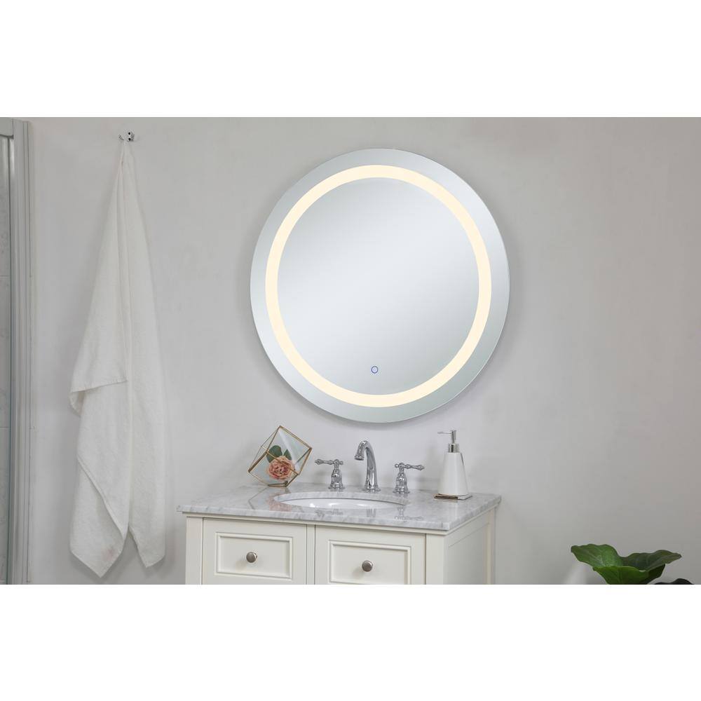 Alt View 3. Elegant Decor - Helios 32 inch Hardwired LED mirror - Silver.