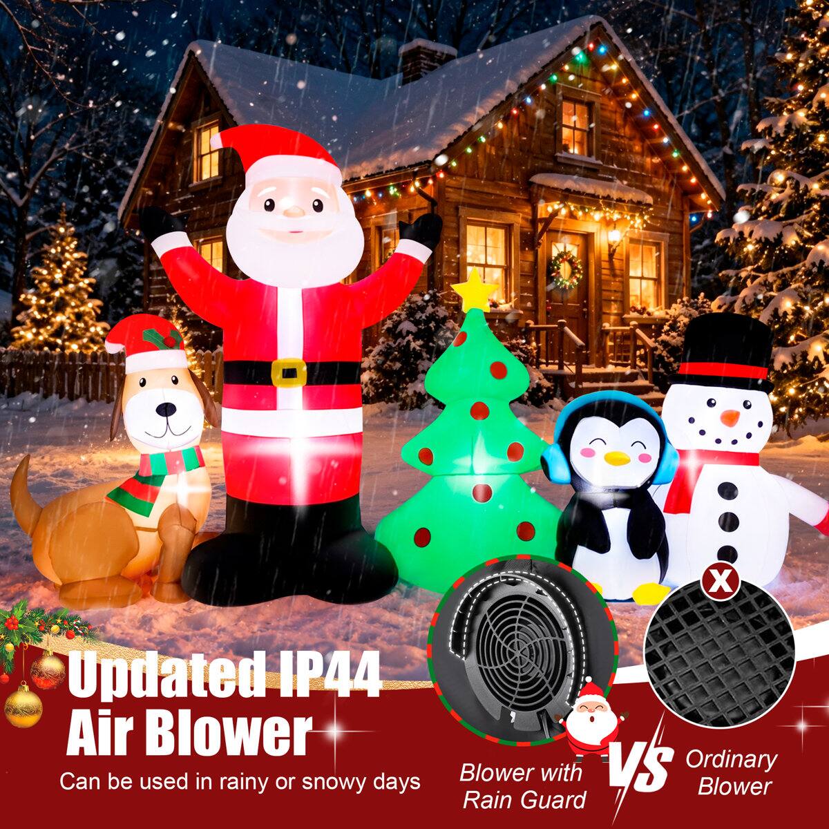 Updated IP44 Air Blower  
Can be used in rainy or snowy days  

Blower with VS Ordinary Blower Rain Guard