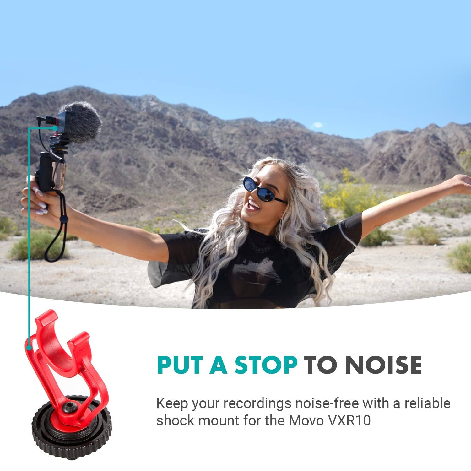 PUT A STOP TO NOISE

Keep your recordings noise-free with a reliable shock mount for the Movo VXR10