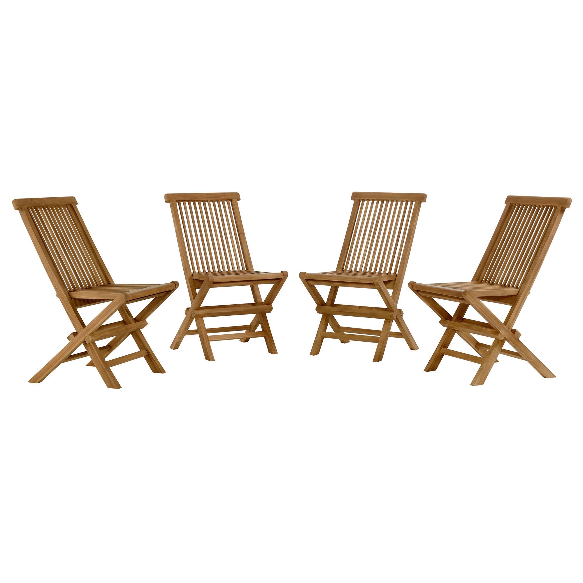 Angle. Modway - Vienna Outdoor Patio Teak Wood Folding Dining Chairs Set of 4 by Modway - Natural.