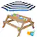 Front. Best Choice Products - Best Choice Products Kids 3-in-1 Outdoor Sand and Water Activity Picnic Table with Umbrella - Navy - Navy.