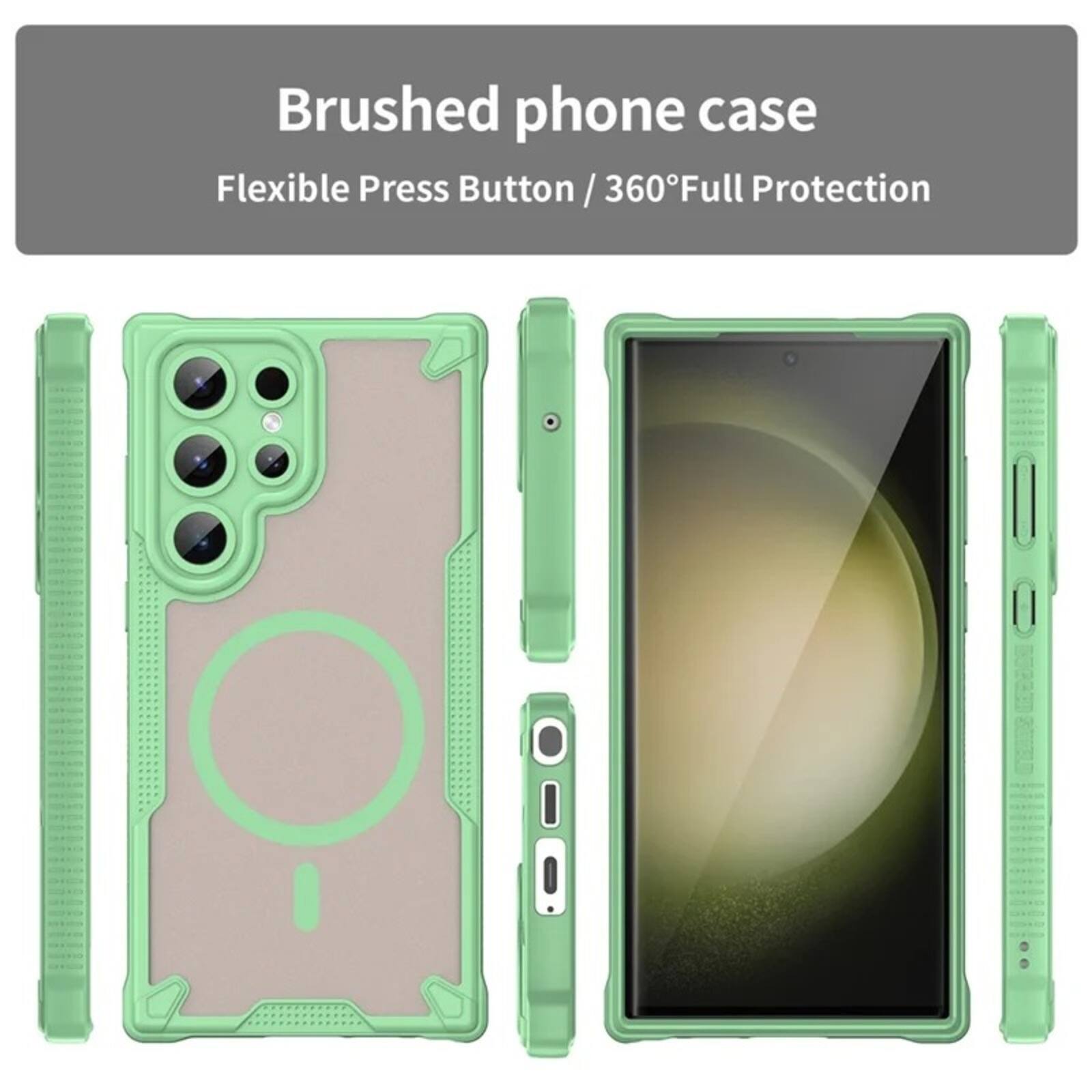 Brushed phone case  
Flexible Press Button / 360° Full Protection